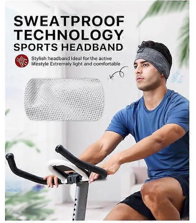 Alt view image 4 of 5 - Wireless Sleep Headphones Headband, Bluetooth 5.2 Sports Headphones with Ultra-Thin Speakers for Side Sleepers, Gray