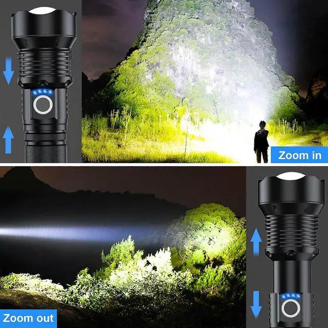 Alt view image 4 of 5 - Ecocleanpath Rechargeable Flashlights 2-Pack, 990K Lumens Super Bright, 5 Modes & 12H Runtime, IPX7 Waterproof LED Flashlight