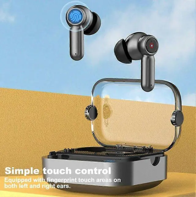 Alt view image 4 of 5 - Bluetooth 5.3 Wireless Earbuds with LED Ambient Light, IPX6 Waterproof, 36H Playtime (Black)