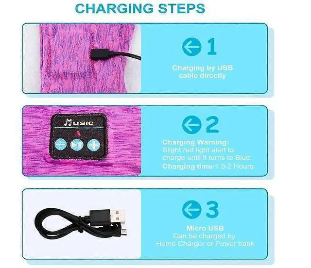 Alt view image 5 of 5 - Red Super Soft Wireless Sleep Headband with Bluetooth 5.0 TWS Earphones, 22H Playtime for Comfortable Sleeping & Sports