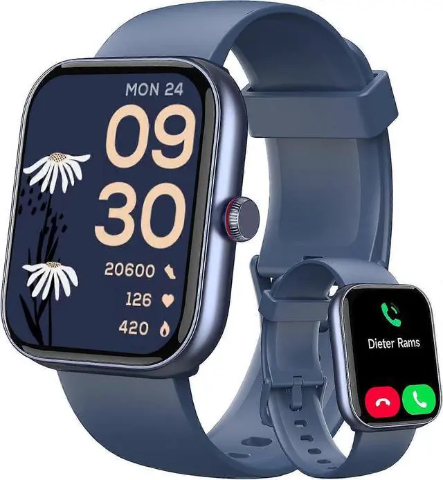 Main image of Ecocleanpath Smart Watch with Alexa, 1.91" HD Screen, IP68 Waterproof, Heart Rate & Sleep Tracker, Blue