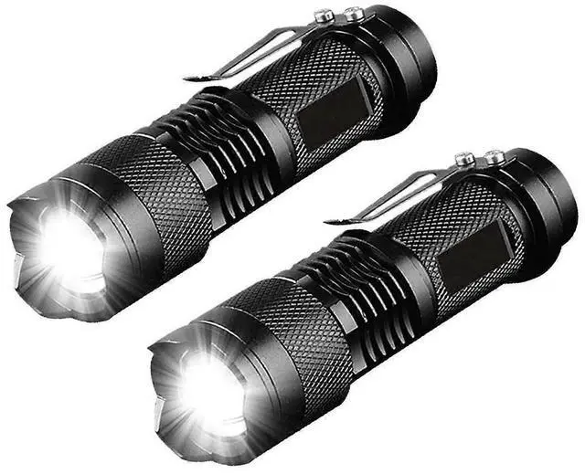 Main image of Ecocleanpath 2-Pack Mini LED Flashlight, 350 Lumens Super Bright, 3 Modes Zoomable AA Torch for Camping Fishing Outdoor