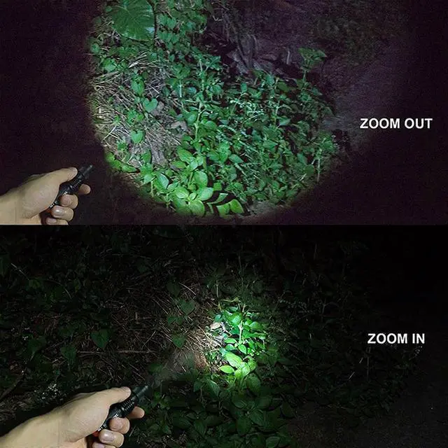 Alt view image 4 of 5 - Ecocleanpath 2-Pack Mini LED Flashlight, 350 Lumens Super Bright, 3 Modes Zoomable AA Torch for Camping Fishing Outdoor