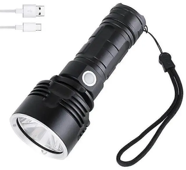 Main image of Ecocleanpath 5000 Lumen Rechargeable LED Tactical Flashlight, Super Bright USB Torch for Camping & Emergency