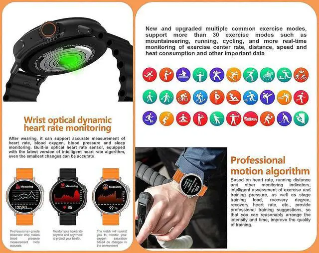 Alt view image 5 of 5 - Ecocleanpath 1.6" Round AMOLED Smart Watch with Bluetooth Call, IP67 Waterproof Fitness Tracker for iPhone Android (Silver)