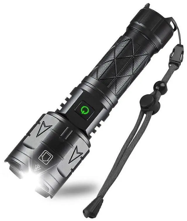 Main image of Ecocleanpath 100000 Lumens Rechargeable Tactical Flashlight, 5 Modes Zoomable Super Bright LED, IPX5 Waterproof & Power Bank