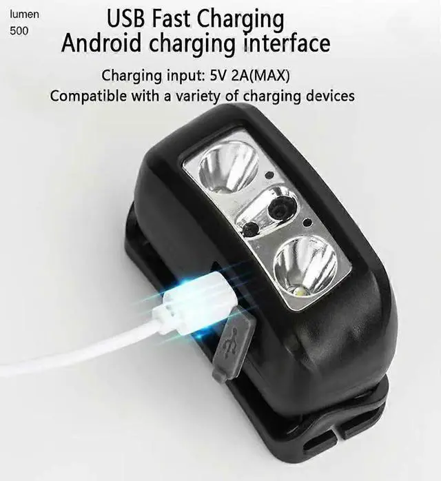 Alt view image 2 of 5 - Ecocleanpath 2-Pack Rechargeable Motion Sensor Headlamp, 1200 Lumens Super Bright LED, 3 Modes, Waterproof for Auto Repair & Camping