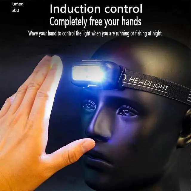 Alt view image 5 of 5 - Ecocleanpath 2-Pack Rechargeable Motion Sensor Headlamp, 1200 Lumens Super Bright LED, 3 Modes, Waterproof for Auto Repair & Camping