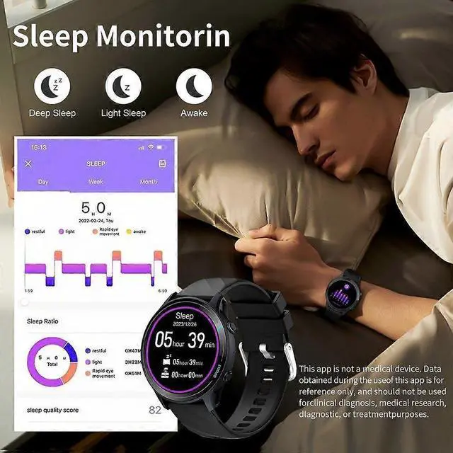 Alt view image 4 of 5 - Ecocleanpath Smart Watch 1.52" Full Touch, IP68 Waterproof, Heart Rate & Sleep Monitor, 123 Sports Modes (Orange)