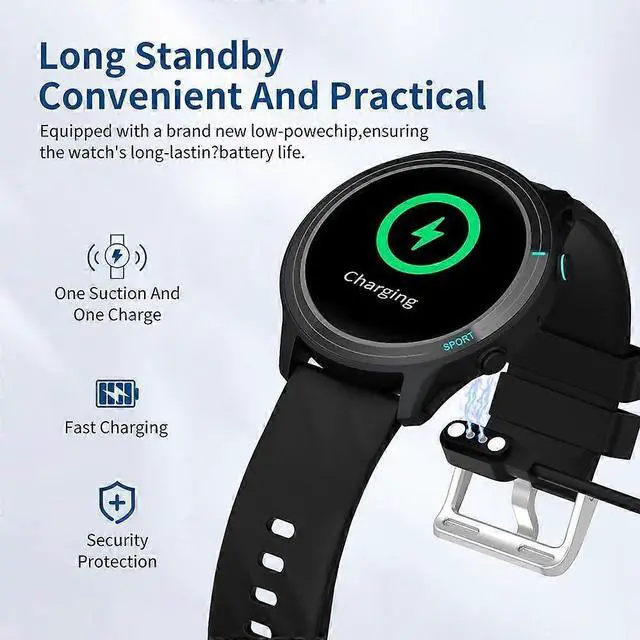 Alt view image 5 of 5 - Ecocleanpath Smart Watch 1.52" Full Touch, IP68 Waterproof, Heart Rate & Sleep Monitor, 123 Sports Modes (Orange)