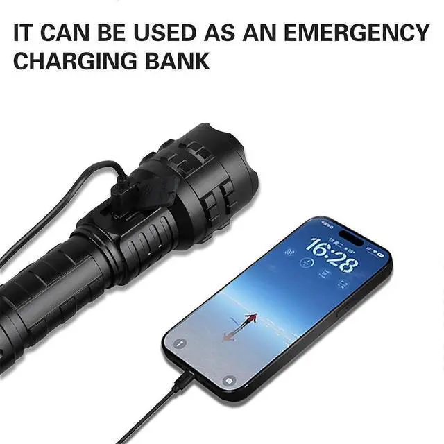 Alt view image 4 of 5 - Ecocleanpath Rechargeable Tactical Flashlight, 5 Modes Super Bright LED, IPX7 Waterproof & Power Bank Function