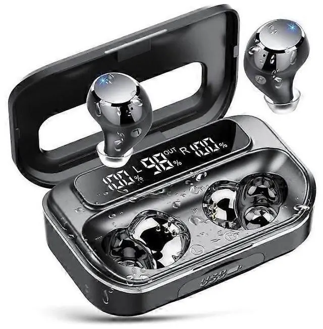 Main image of Wireless Bluetooth Earbuds 5.3, 128H Playtime, ENC Noise Cancelling Mic, LED Display, IPX7 Waterproof (Black)