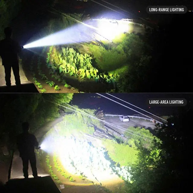 Alt view image 5 of 5 - Ecocleanpath 990,000 Lumens Rechargeable LED Flashlight, 5 Modes IPX6 Waterproof, Super Bright Handheld Light for Emergencies