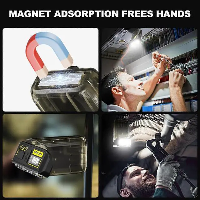 Alt view image 4 of 5 - Ecocleanpath Rechargeable Mini Flashlight with Digital Battery Display, 180° Twist Clip Light for Cycling & Hiking (Black)