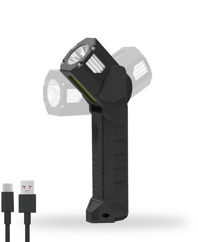 Main image of Ecocleanpath 1000 Lumen Rechargeable LED Flashlight with Magnetic Base, 180° Rotating Head, 6 Modes, Waterproof for Outdoor Work