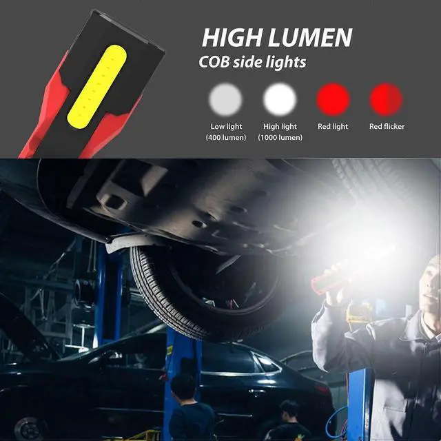 Alt view image 4 of 5 - Ecocleanpath 1000 Lumen Rechargeable LED Flashlight with Magnetic Base, 180° Rotating Head, 6 Modes, Waterproof for Outdoor Work