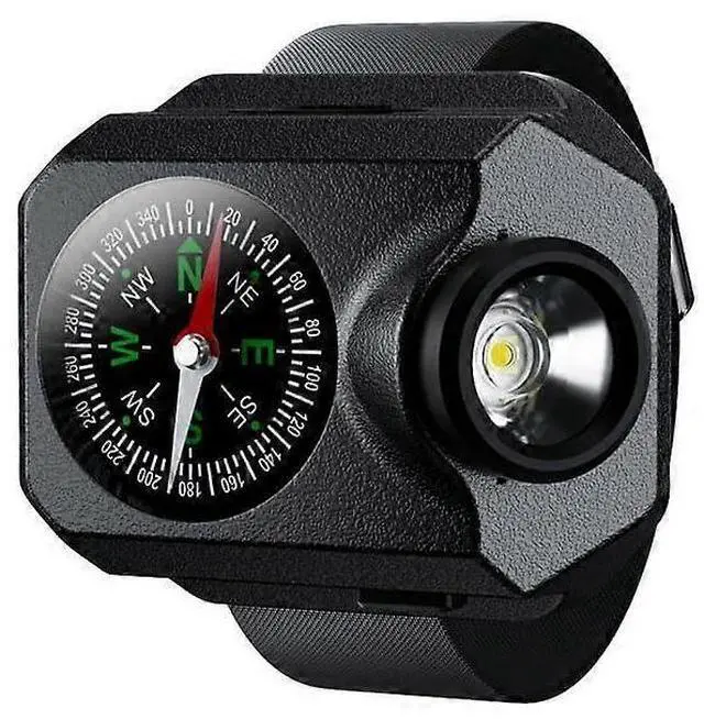 Main image of Ecocleanpath 1000 Lumen Rechargeable Wrist Flashlight, 5 Modes LED Running Light with Compass, Waterproof for Running Biking Hiking