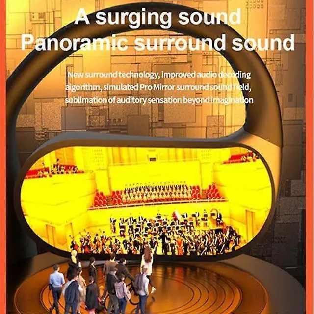 Alt view image 4 of 5 - White Earhook Bluetooth Headphones with LED Display, Noise Cancelling Mic for Sports/Running