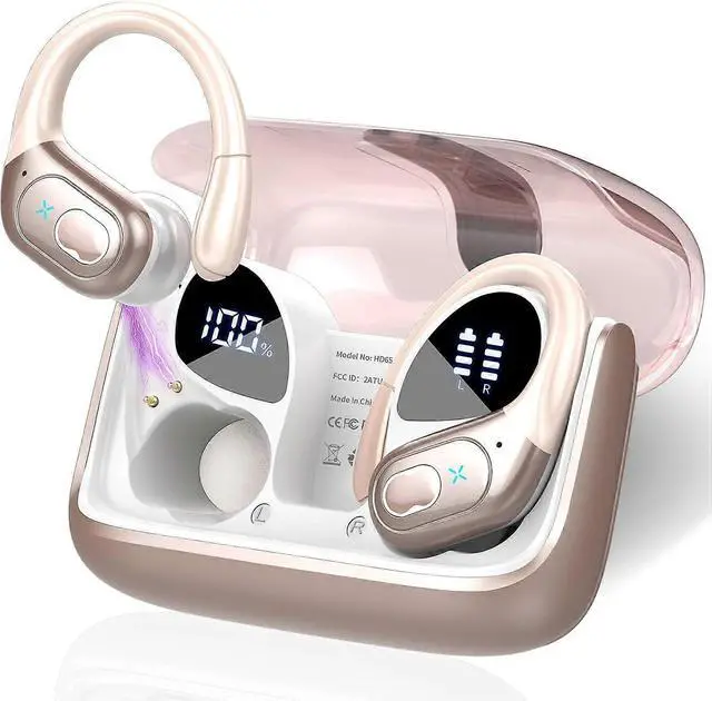 Main image of PX7 Wireless Earbuds Bluetooth 5.3, Ear Hook ENC Noise Cancelling, 75H Playtime IPX7 Waterproof Rose Gold