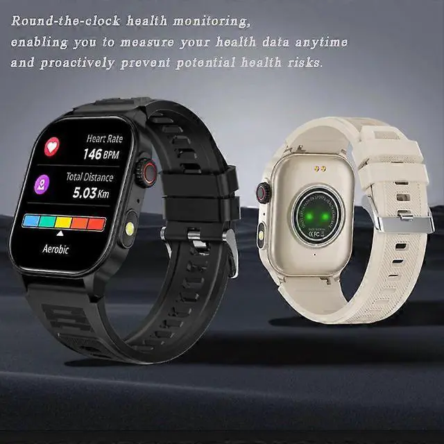 Alt view image 3 of 5 - Ecocleanpath Smartwatch with Bluetooth Calling, 100+ Sport Modes, Health Monitor, 2.01" HD Touch Screen (Khaki)