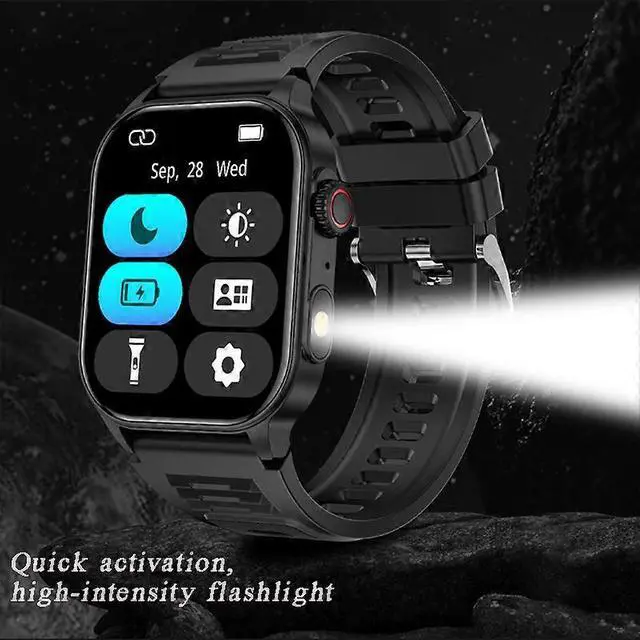 Alt view image 4 of 5 - Ecocleanpath Smartwatch with Bluetooth Calling, 100+ Sport Modes, Health Monitor, 2.01" HD Touch Screen (Khaki)