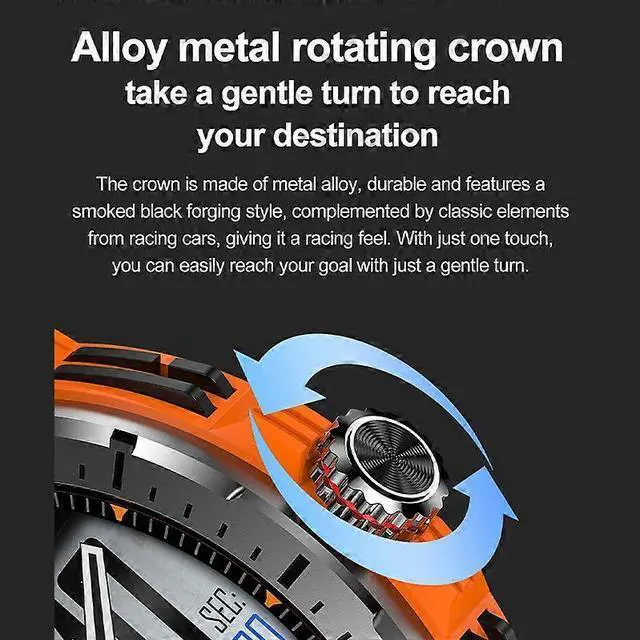 Alt view image 3 of 5 - Ecocleanpath Smartwatch with Bluetooth Calling, 1.43" AMOLED Screen, 100+ Sports Modes, Health Monitor (Orange)