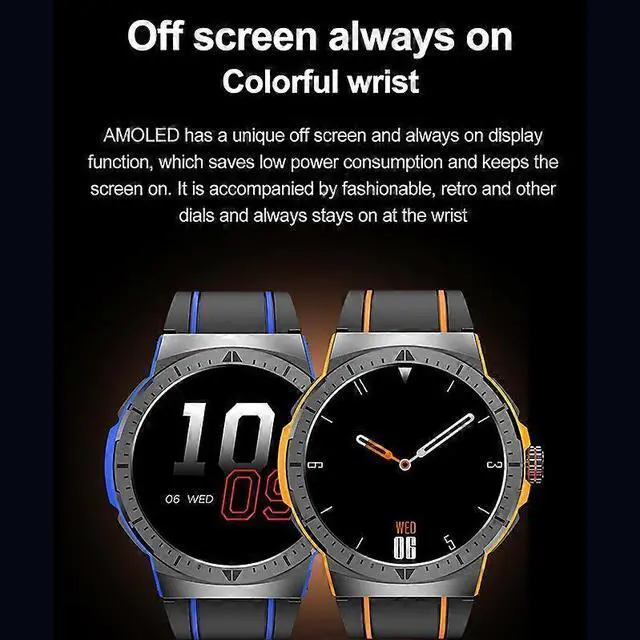 Alt view image 4 of 5 - Ecocleanpath Smartwatch with Bluetooth Calling, 1.43" AMOLED Screen, 100+ Sports Modes, Health Monitor (Orange)