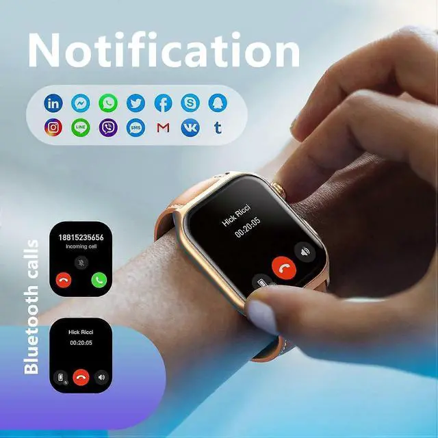 Alt view image 3 of 5 - Ecocleanpath GTS7 Pro Smart Watch for Women: 2" HD Screen, Alexa, 100+ Sports, IP68 Waterproof