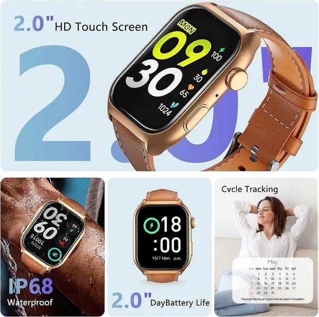 Alt view image 4 of 5 - Ecocleanpath GTS7 Pro Smart Watch for Women: 2" HD Screen, Alexa, 100+ Sports, IP68 Waterproof