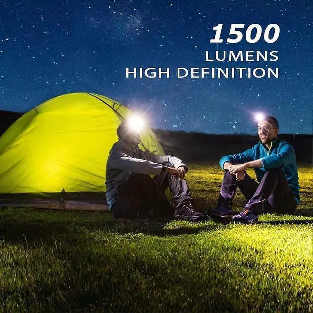 Alt view image 5 of 5 - Ecocleanpath 1500lm Rechargeable LED Headlamp with LCD Display, Motion Sensor, 3 Colors, IPX6 Waterproof - 1.7oz Lightweight