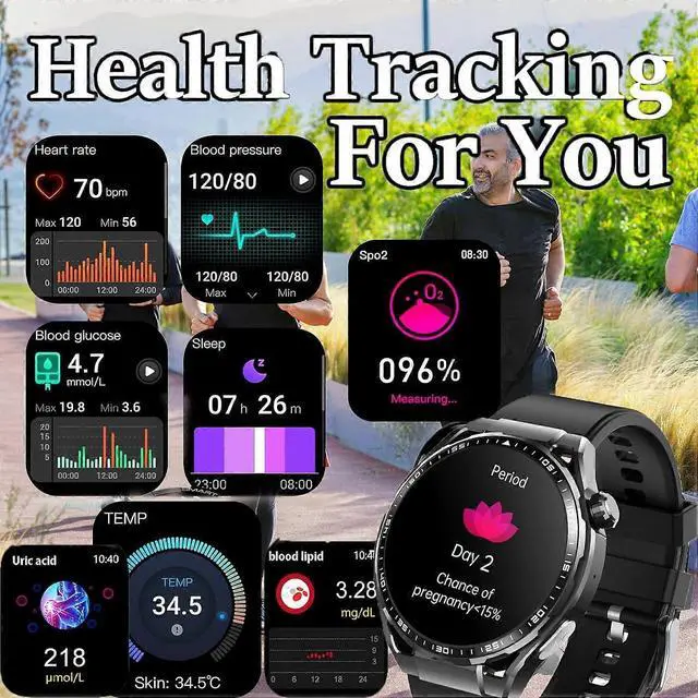 Alt view image 3 of 5 - Ecocleanpath Smart Watch Fitness Tracker for Men & Women, 1.55" HD, 140+ Modes, IP67 Waterproof