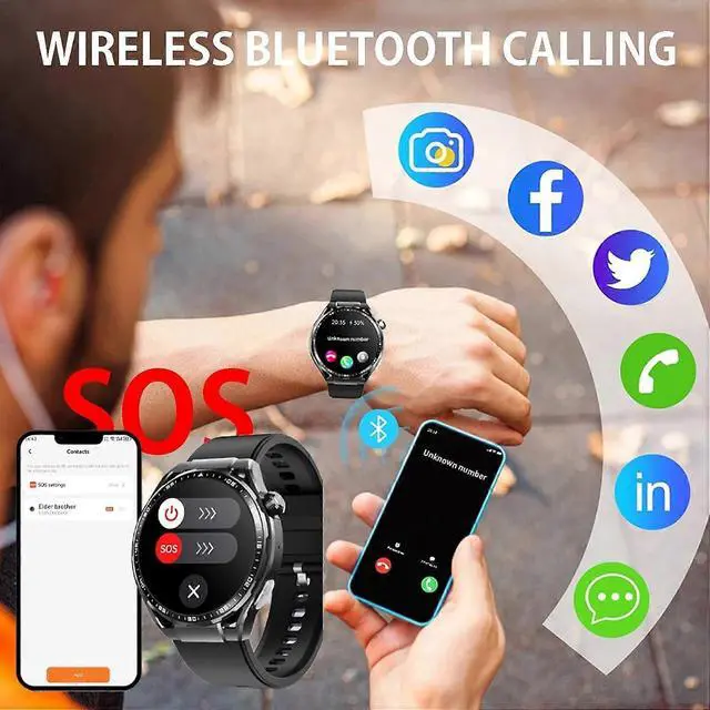 Alt view image 4 of 5 - Ecocleanpath Smart Watch Fitness Tracker for Men & Women, 1.55" HD, 140+ Modes, IP67 Waterproof