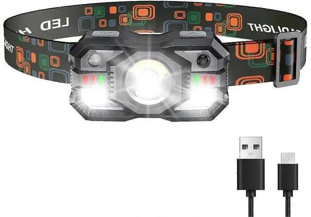 Main image of Ecocleanpath 1200 Lumen Rechargeable Headlamp with Motion Sensor, White/Red LED Light, 10 Modes, IP65 Waterproof for Outdoor