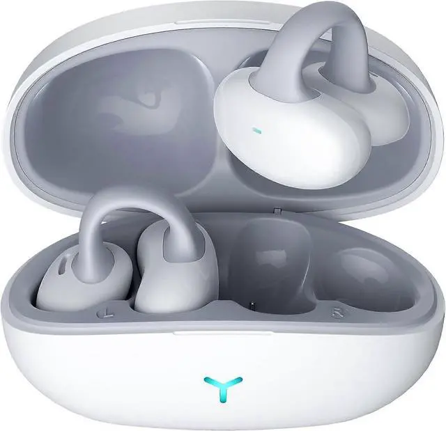 Main image of Open Ear Clip Headphones Bluetooth 5.3 IPX5 Waterproof, 55H Playback for Meetings, Driving, Travel - Black/White