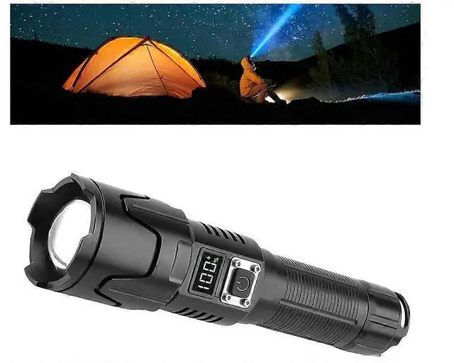 Alt view image 4 of 5 - Ecocleanpath 120,000 Lumens Super Bright LED Flashlight, IPX6 Waterproof Zoomable for Camping & Emergencies (Black)