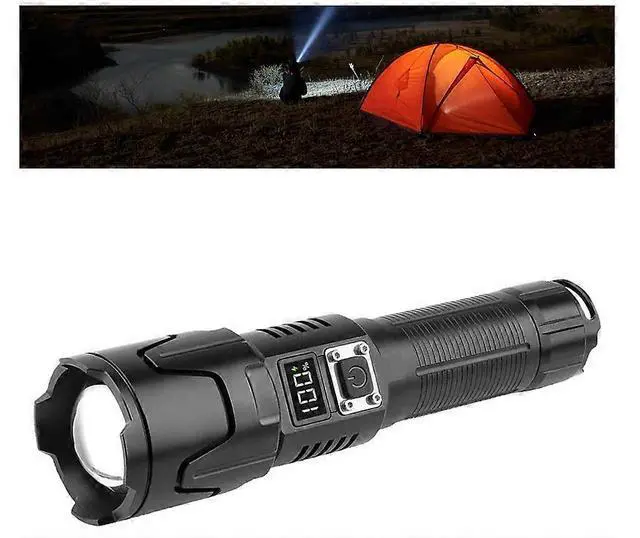 Alt view image 3 of 5 - Ecocleanpath 120,000 Lumens Super Bright LED Flashlight, IPX6 Waterproof Zoomable for Camping & Emergencies (Black)