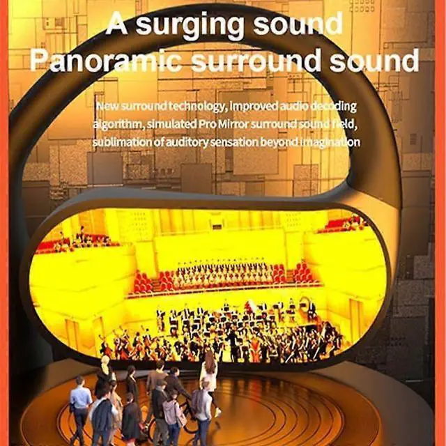 Alt view image 4 of 5 - Earhook Bluetooth Headphones with LED Display, 90H Battery, Noise Cancelling Mic for Sports Running Black