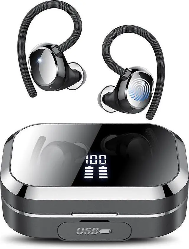 Main image of Q25 Wireless Earbuds Bluetooth 5.3, IPX7 Waterproof, 120H Playback, Deep Bass for Sports Running (Black)
