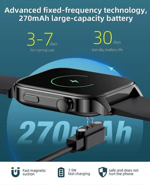 Alt view image 4 of 5 - Ecocleanpath Smart Watch for Men: 1.91" HD Fitness Tracker with Blood Oxygen Monitor, Heart Rate, IP68 Waterproof