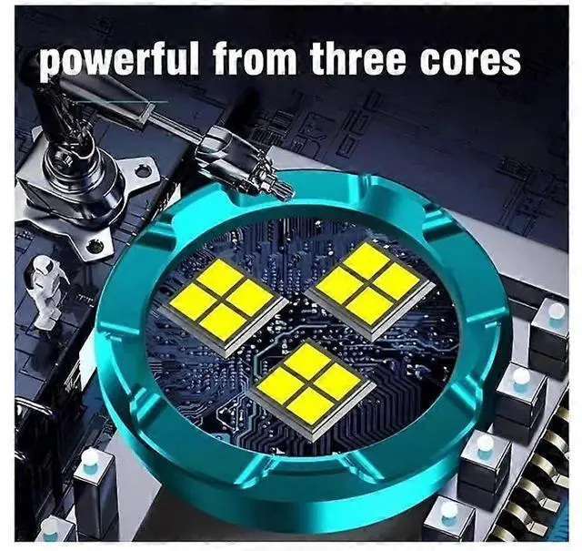 Alt view image 4 of 5 - Ecocleanpath Three-Eyed Monster Mini Flashlight, Ultra Bright 3-LED Rechargeable Torch, 5 Modes & Waterproof (Silver)