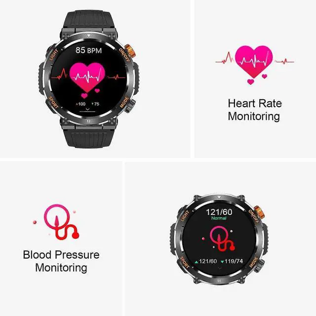 Alt view image 4 of 5 - Ecocleanpath Smart Watch for Men: 1.46" HD Touch Screen, Call/Msg Alerts, Heart Rate & Sleep Monitor, 100+ Sports Modes