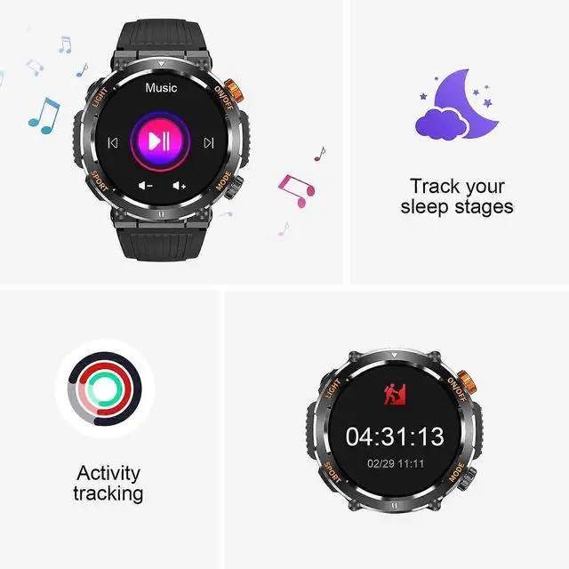 Alt view image 5 of 5 - Ecocleanpath Smart Watch for Men: 1.46" HD Touch Screen, Call/Msg Alerts, Heart Rate & Sleep Monitor, 100+ Sports Modes