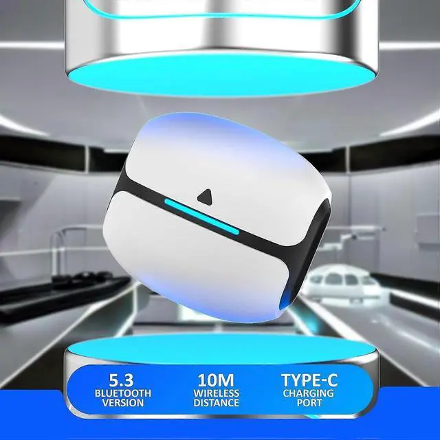 Alt view image 2 of 5 - Bluetooth 5.3 Wireless Headset with LED Display, Game/Music Modes, 6H Playtime (White)