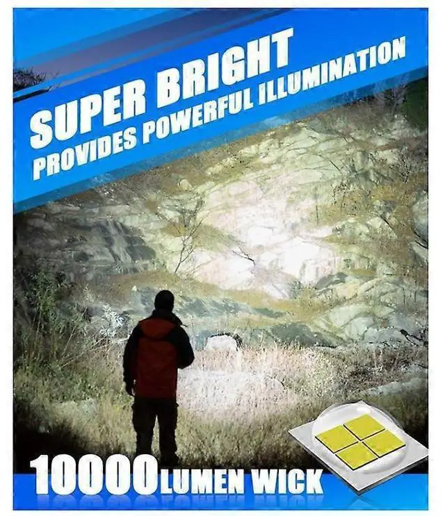 Alt view image 5 of 5 - Ecocleanpath 10000 Lumen Rechargeable LED Torch, USB Tactical Flashlight, 5 Modes Zoomable, IP65 Waterproof (Black)