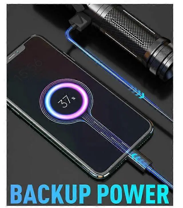 Alt view image 3 of 5 - Ecocleanpath 10000 Lumens Rechargeable LED Flashlight, 5 Modes Super Bright IPX5 Waterproof USB-C Tactical Torch (Black)