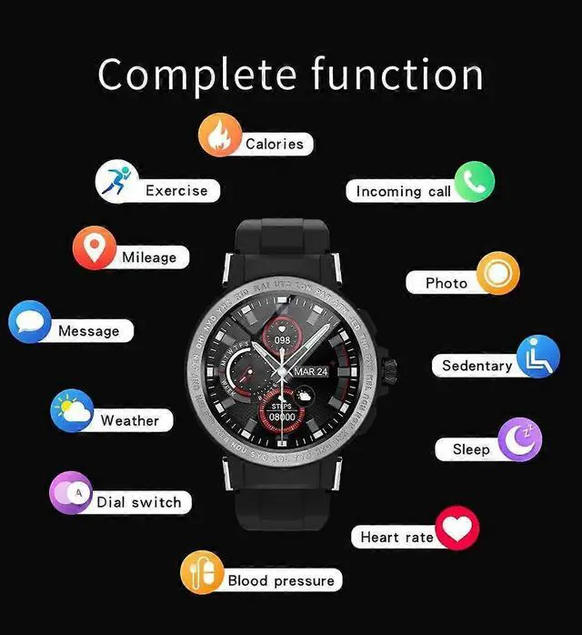Alt view image 2 of 5 - Ecocleanpath Waterproof Bluetooth Smart Watch for Adults, Fitness Tracker with Heart Rate & Sleep Monitor