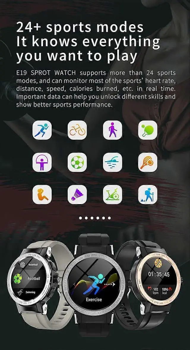 Alt view image 4 of 5 - Ecocleanpath Waterproof Bluetooth Smart Watch for Adults, Fitness Tracker with Heart Rate & Sleep Monitor