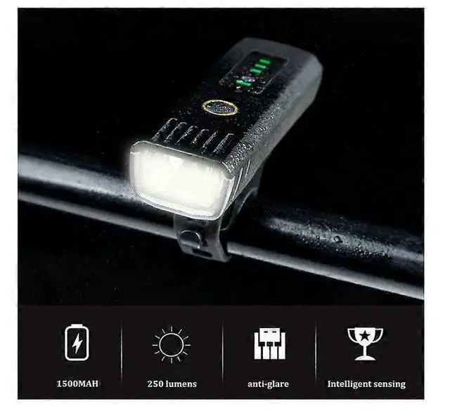 Alt view image 4 of 5 - EcocleanpathUSB Rechargeable Bike Headlight, 250 Lumen 4-Mode Waterproof Front Light for Night Cycling (Black)