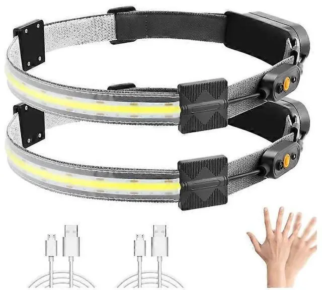 Main image of Ecocleanpath2 Pack Motion Sensor Headlamp, 1000 Lumens COB Rechargeable, 3 Modes & Rear Warning Light (Black)