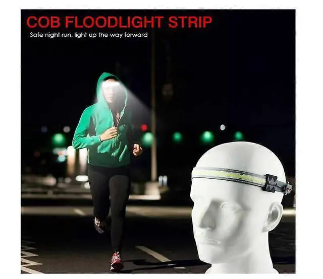 Alt view image 2 of 5 - Ecocleanpath2 Pack Motion Sensor Headlamp, 1000 Lumens COB Rechargeable, 3 Modes & Rear Warning Light (Black)